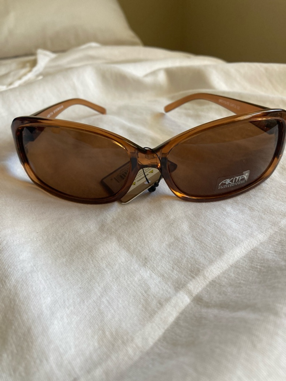 Akita Women's Brown Rectangle Sunglasses with UV400 Protection